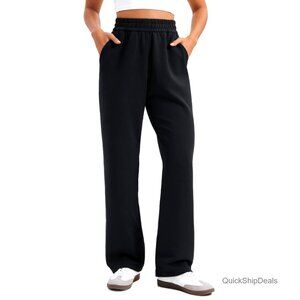 Soft Modal Sweatpants 30" Inseam Wide Leg Pockets Lounge Travel